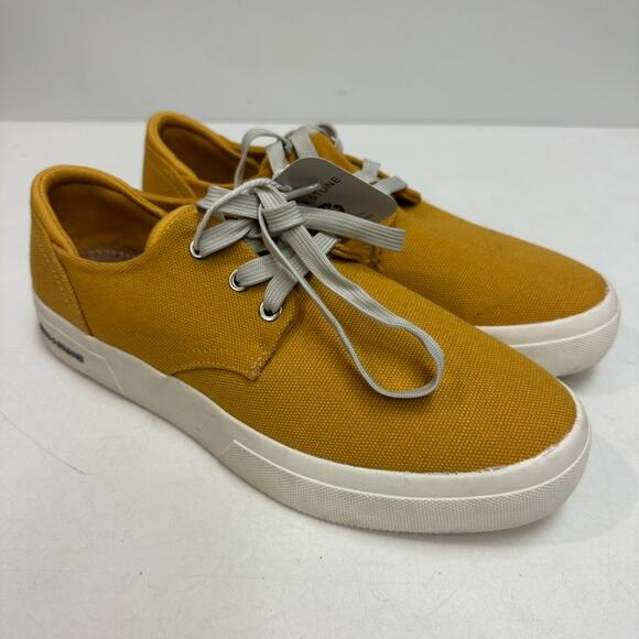 NWT Men's Sun + Stone Men's Kiva Lace-Up Core Sneakers Mustard Yellow 8 - Picture 1 of 8